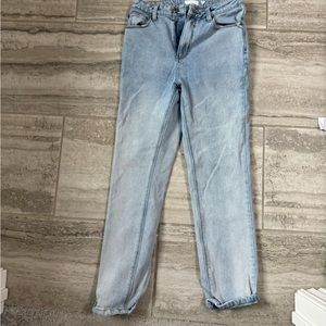 Light wash high rise jeans
